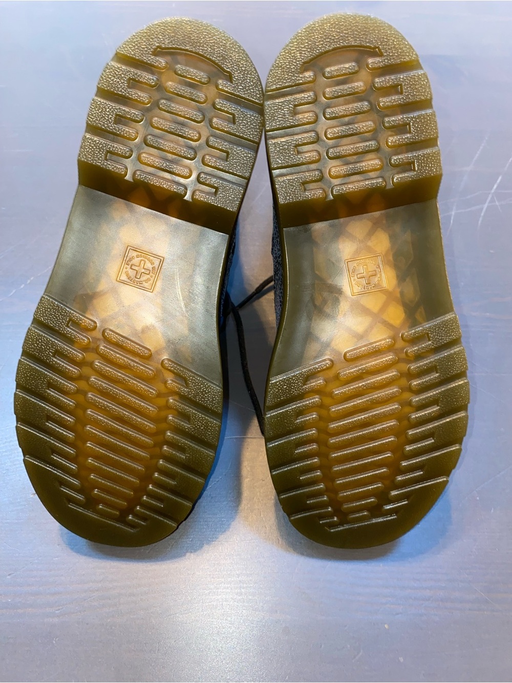 Dr. Martens Delaney Grey Holographic Metallic Boots Size US 7 Women / 6 Men NIB - Picture 8 of 12
